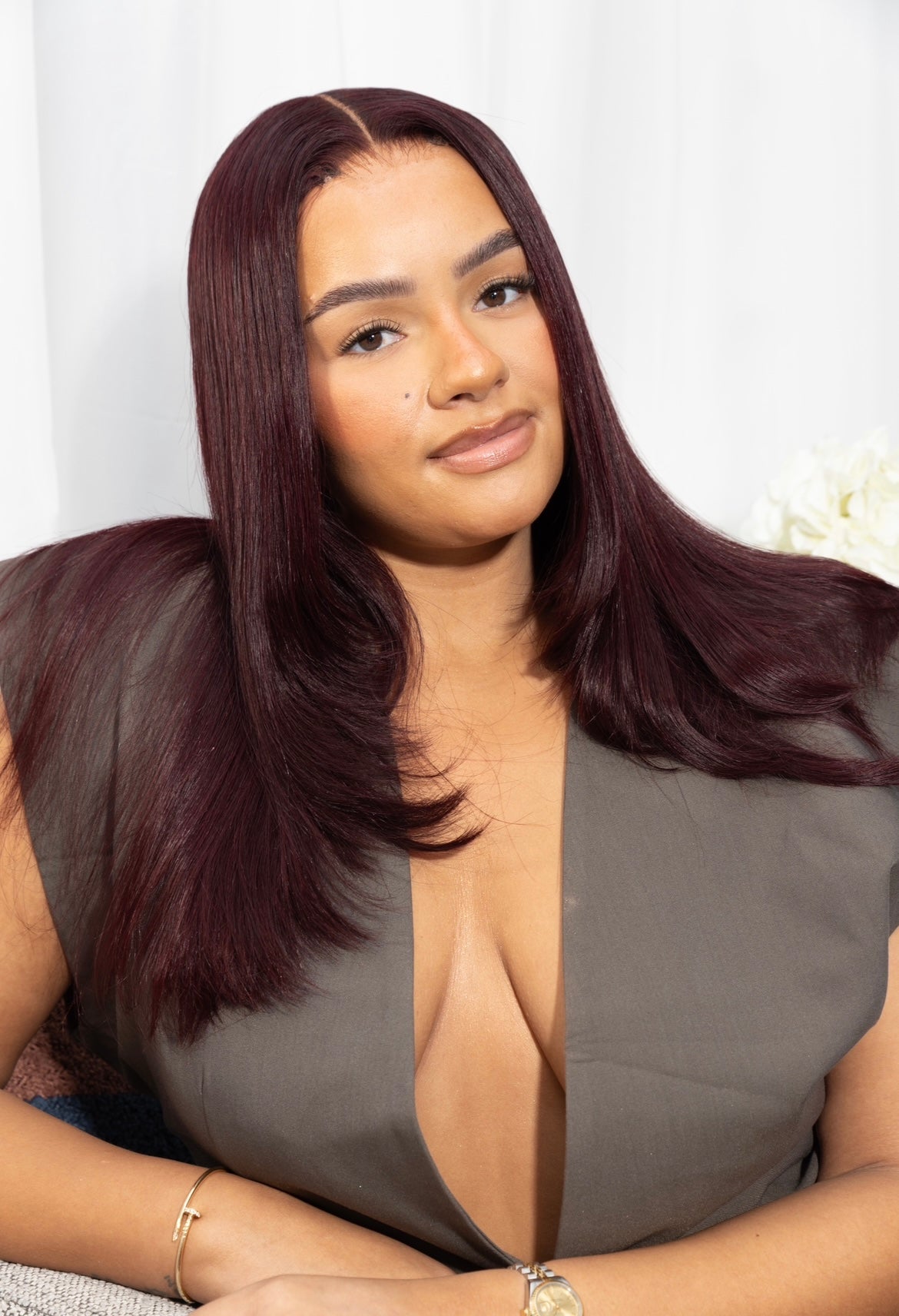 Ruby HD 2x6" Lace Wig | Cherry Merlot Burgundy Indian hair Wig