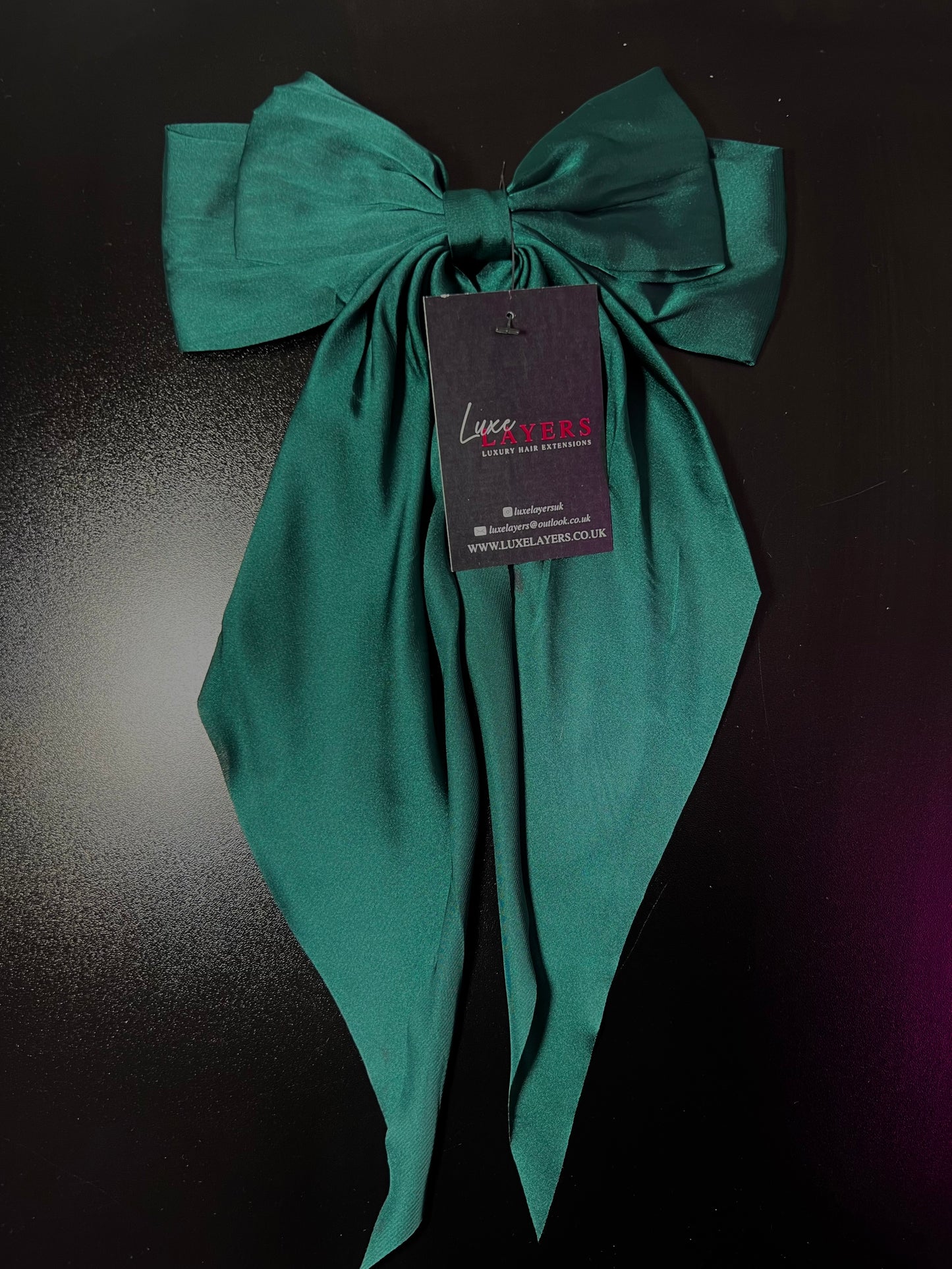 LARGE SATIN HAIR BOW CLIP